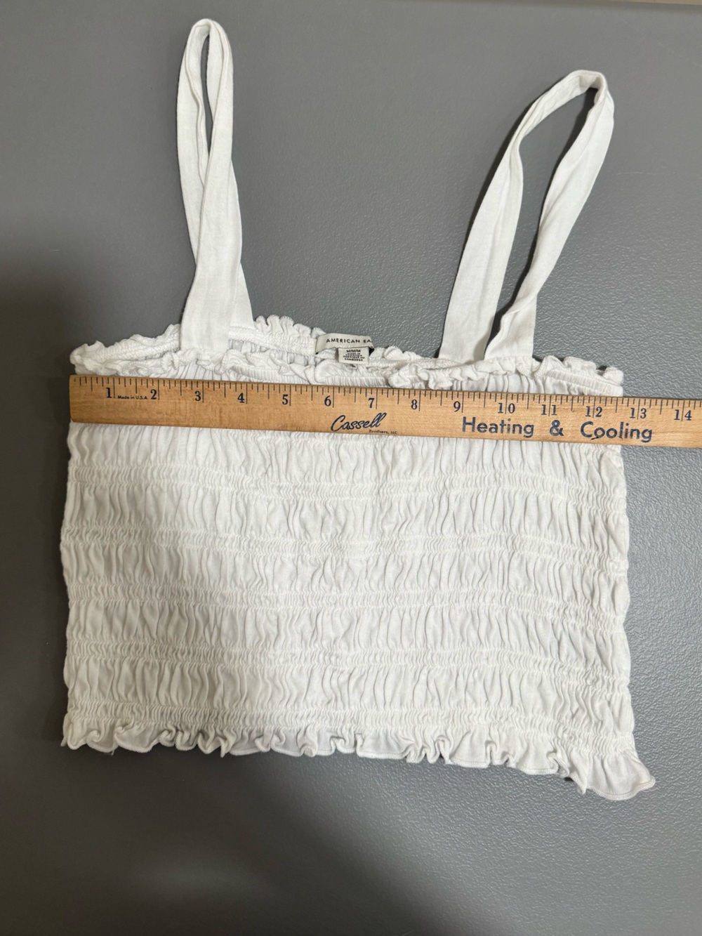 AE Cropped Smocked Tank Top with Wide Straps - Picture 10 of 11